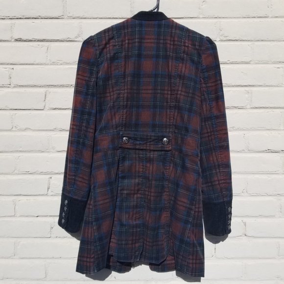 Free People Plaid Corduroy Coat---Size 0 - Picture 4 of 7
